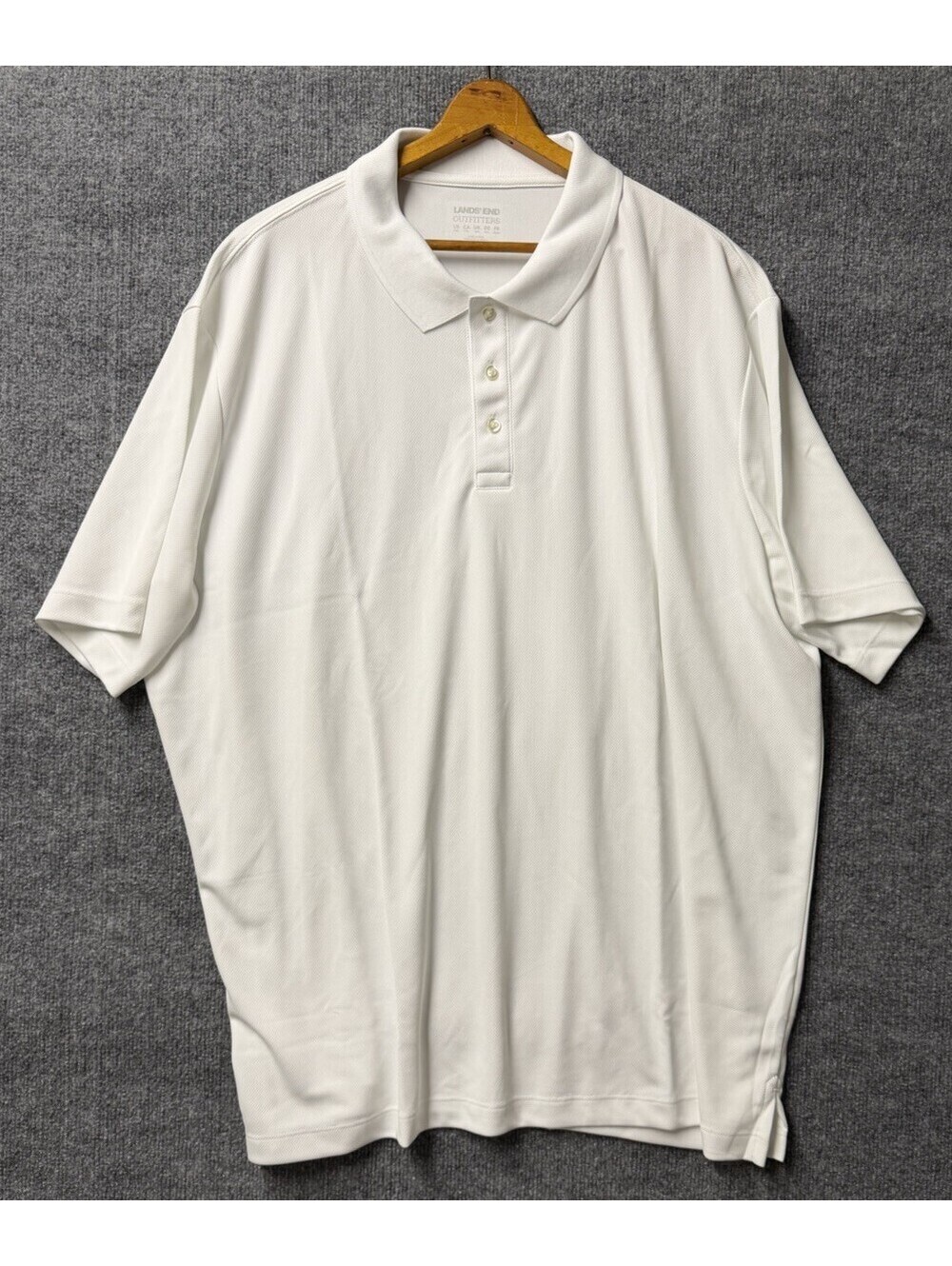 Lands’ End Active Performance Polo Men’s XXL White NWOT